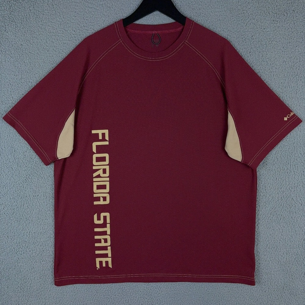 Florida State Seminoles Shirt Men XL Red Columbia Omni Shade Football Helmet FSU